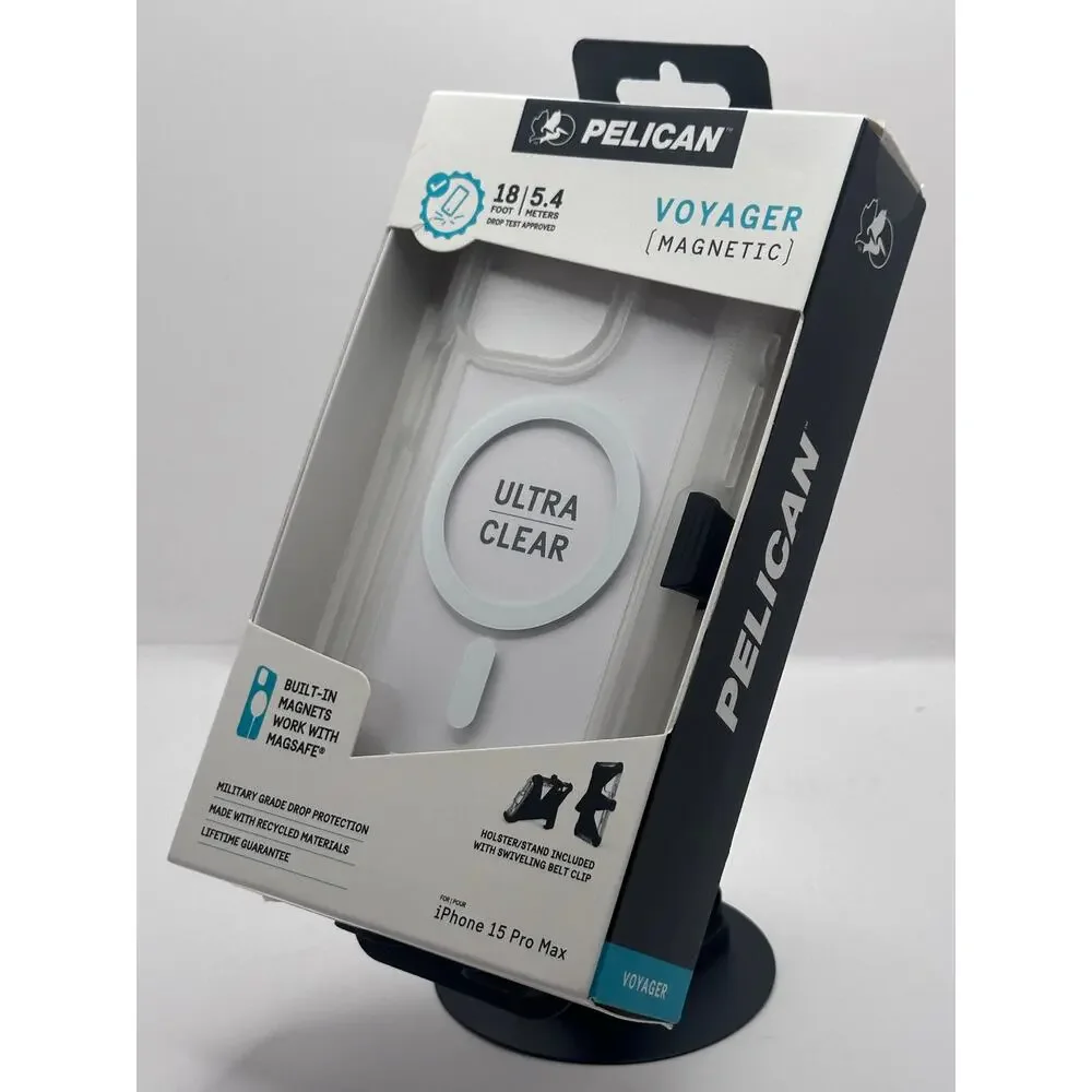 Pelican Voyager Magnetic Ultra Clear iPhone 15 Pro Max MagSafe Case NWT